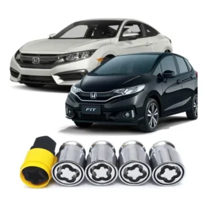 Jogo 4 Porcas Antifurto De Rodas Para Honda Civic E New Fit