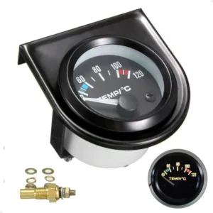 Marcador de Temperatura Automotivo Universal 12V com Sensor Analógico Tela 52mm Monitoramento de Motor Marca Lorben