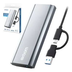 Case Gaveta Ssd M2 Nvme Pcie M-key Usb Tipo-c E Usb 3.1 Preto