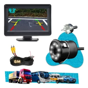 Tela 4.3 Embutir Led Universal Carro Visão Noturna Strada Nf