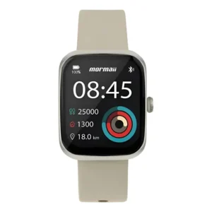 Relógio Mormaii Life Ultra Smartwatch Molifeuae/8d Prateado Liso Creme Prateado