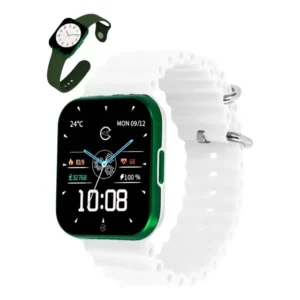 Smartwatch Champion Sport Series 2 Silicone 2 Pulseiras Branco Lisa Verde