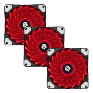 3x Fan Cooler Ventoinha Led Azul/vermelho 12x12 Cpu Gamer Pc