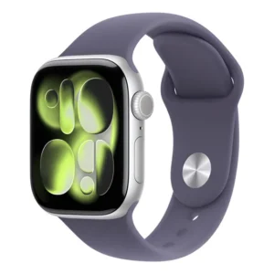 Apple Watch Series 11 GPS - Caixa prateada de alumínio – 42 mm - Pulseira esportiva roxo-névoa – M/G - Distribuidor Autorizado