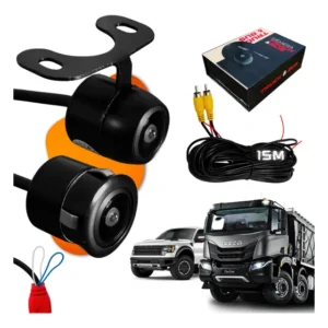 Câmera De Ré 24 Volts Olho De Peixe 180° Cabo 15mt Borboleta
