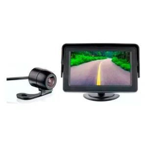 Kit Camera De Frontal Borboleta + Tela Lcd 4.3 Pol Veicular