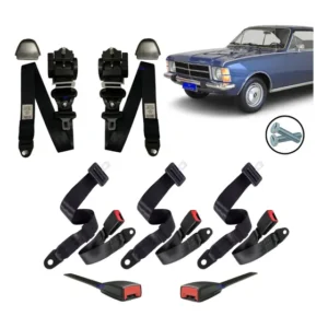 Kit Cinto De Segurança Completo Retrátil 3 Pontos Gm Opala