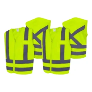Kit 2 Coletes Blusao Refletivo Bolso Amarelo Verde Noite Dia