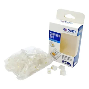 Conector De Telefone Fixo Rj11 4p4c Caixa Com 100 Unidades