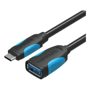 Adaptador Otg Usb C Para Usb 3.0 5Gbps Teclado Pen Drive Mouse 10cm Preto Vention