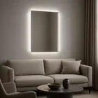 Espelho Decorativo Retangular Led Frio De Parede Para Sala Quarto E Banheiro Demoglass Led Frio - A 60 X L 40 - Imagem 8