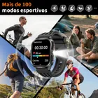 Relógio Smartwatch Esportes Lanterna Militar À Prova Choque Preto Silicone - Imagem 3