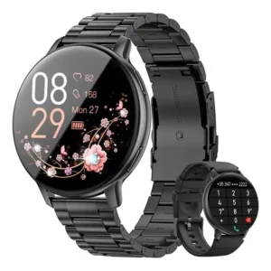 Smartwatch Relógio Inteligente Resistente À Água Bluetooth Preto Aço Inoxidável