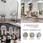 Espelho Oval De Chão Lopazzi Corpo Inteiro Grande Moderno Com Luz 3000k E 6500k Do 170cm X 70cm Com 3cm De Diâmetro Energia Elétrica Quadro Dourado - Imagem 7