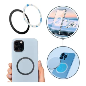 Anel Adesivo Metálico Magnético Para Magsafe Cor Preto