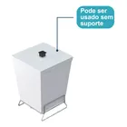 Lixeira Com Suporte Cromado De Papel Higiênico Branca Branco - Imagem 4
