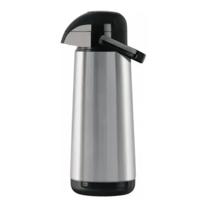 Garrafa Térmica De Pressão 1,8 Litro Inox Lúmina Ponte Lar Utilidades Conserva Bebidas Quentes E Frias Alavanca Resistente Prateado