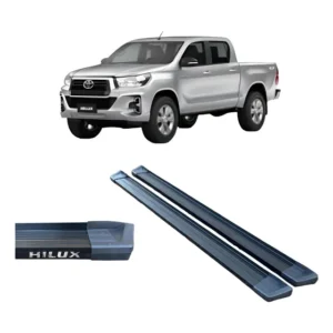 Estribo Alumínio Hilux 2016 E 2017 Cabine Dupla Preto Preto