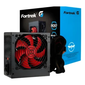 Fonte Atx 500w Gamer Pc Bivolt Fan 120mm Crusader Fortrek Nf Preto