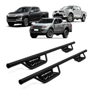 Estribo Tubo Force Off Road Mod Americano L200 Triton 2014 Preto