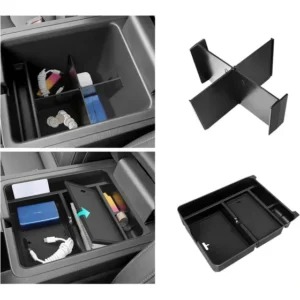 Organizador De Caixa Oculta De Console Central De 2 Peças E