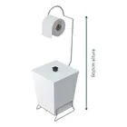 Lixeira Com Suporte Cromado De Papel Higiênico Branca Branco - Imagem 7