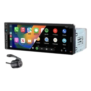 Multimídia 1din 7 Touch Carplay Android Auto Sem Fio Cam Ré Preto
