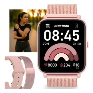 Relógio Mormaii Smartwatch Gps Com Pulseira Metal Rose Rose Rose