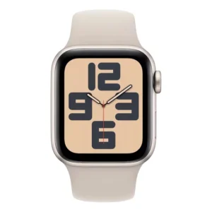 Apple Watch SE GPS • Caixa estelar de alumínio – 44 mm • Pulseira esportiva estelar – M/G
