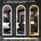 Espelho Oval De Chão Lopazzi Corpo Inteiro Grande Moderno Com Luz 3000k E 6500k Do 170cm X 70cm Com 3cm De Diâmetro Energia Elétrica Quadro Dourado - Imagem 4