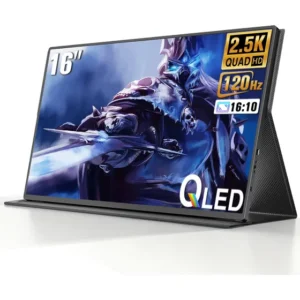 Uperfect 2.5k 120hz Portátil Gamer Monitor,16 Pulgadas 2560x1600 Qhd 16:10 400 Nits Ips Hdr10 Ultrafino Tela ,com Vesa E Funda ,com Speaker E Freesync&eye Care Hdmi Usb-c ,para Laptop Pc Ps Xbox Phone