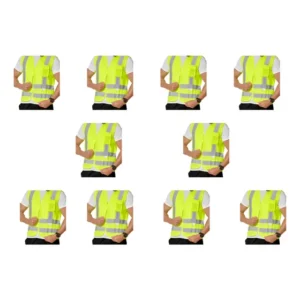 Kit 10 Colete Segurança Refletivo Fluorescente Plastcor