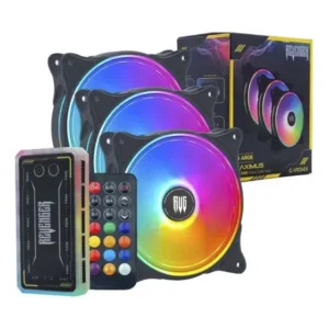 Kit 3 Cooler Fan 12cm Argb Controladora Ventoinha 12v Preto Preto