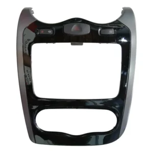 Moldura Painel Central Multimidia Renault Logan 07/13 Orig Preto/cinza