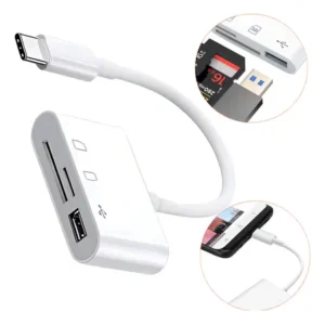 Adaptador Usb Tipo C Fy 3 Em 1 Branco Usb 3.0 Sd Micro Sd 256gb