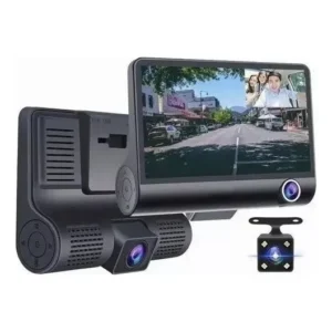Dvr Automotivo Camera Frontal Interna Ré Grava Imagem E Som