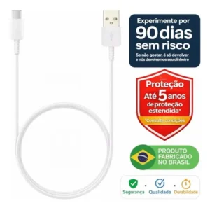 Plus Do Brasil Cabo Usb Turbo Tipo C Compativel Com Samsung Galaxy S25 S24 Plus S23 Fe S22 S21 S20 A16 A15 A22 A13 A14 A55 A53 A54 A06 A05s A20 A21 Apple iPhone 17 16 15 Carplay Auto Android Branco