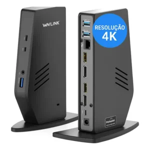 Dockstation Hub Usb C Usb-a Displaylink Hdmi Displayport 4k Preto