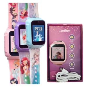 Smartwatch Interativo Infantil Condor Princesa Jogos Câmera Caixa Azul-claro