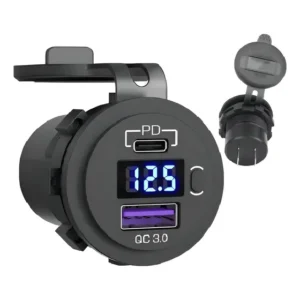 Carregador Automotivo Rápido USB-C QC3.0 PD3.0 Lelong LE-6824 12V-24V Preto