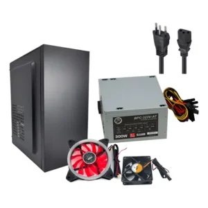Gabinete Atx M255 C/ Fonte 300w + 1 Fan 120mm + 1 Fan 80mm Preto