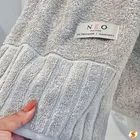 Jogo Toalha De Banho Gigante Ele/ela Velour - 500g/m² Camesa Cor Vinho/marrom - Imagem 2