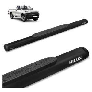 Estribo Lateral Hilux Cabine Simples 2016 A 2024 Oval Preto Preto Fosco