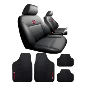 Capa Banco De Couro Fiat + Tapete Strada Adventure Locker Flex Ce 2009 2010 2011 2012 2013 2014 2015 2016 2017
