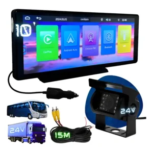 Multimidia Tela 10.26 Hd Bluetooth Carplay Camera Ré Infra Preto