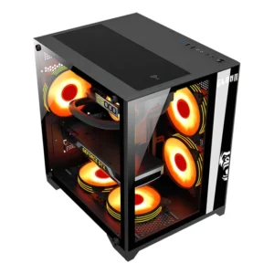 Gabinete Gamer Para Placa Mini Itx Tipo Aquario Preto Preto