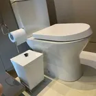 Lixeira Com Suporte Cromado De Papel Higiênico Branca Branco - Imagem 3