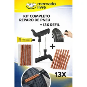 Kit Ferramenta Reparo Pneu Remendo Profissional Carro Moto Total 13 Macarrão Refil Stronex