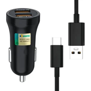 Carregador Veicular Turbo 2 Usb + Cabo Usb C