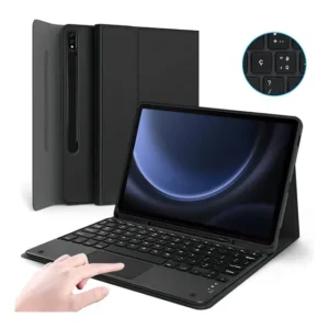Smart Case Com Teclado Para Tablet Samsung S9 Fe 10.9 X510 Cor Preto/preto